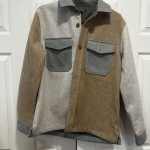 Express Two-Tone Gray and Brown Jacket
